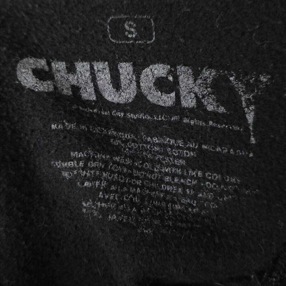 Chucky Childs Play Sweatshirt Hoodie Mens Size Small Black Lets Be Friends - Picture 7 of 8